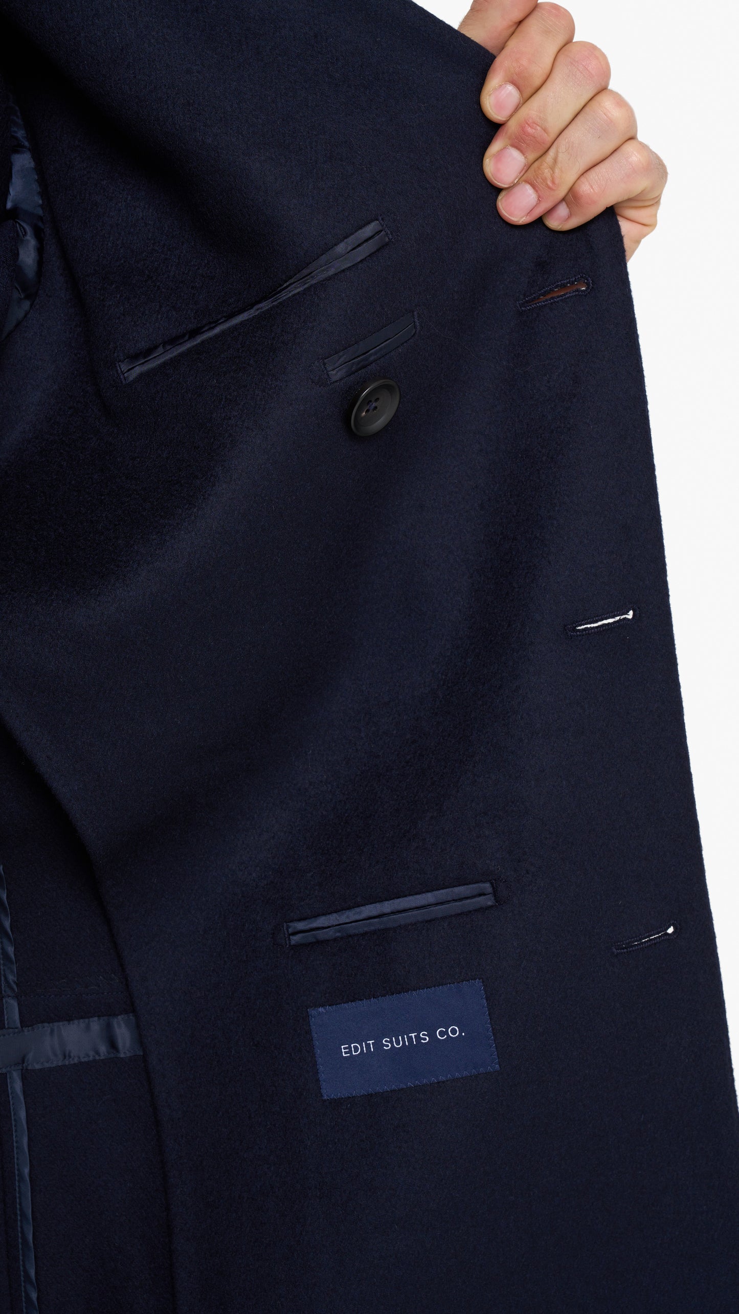 Navy Double Breasted Overcoat