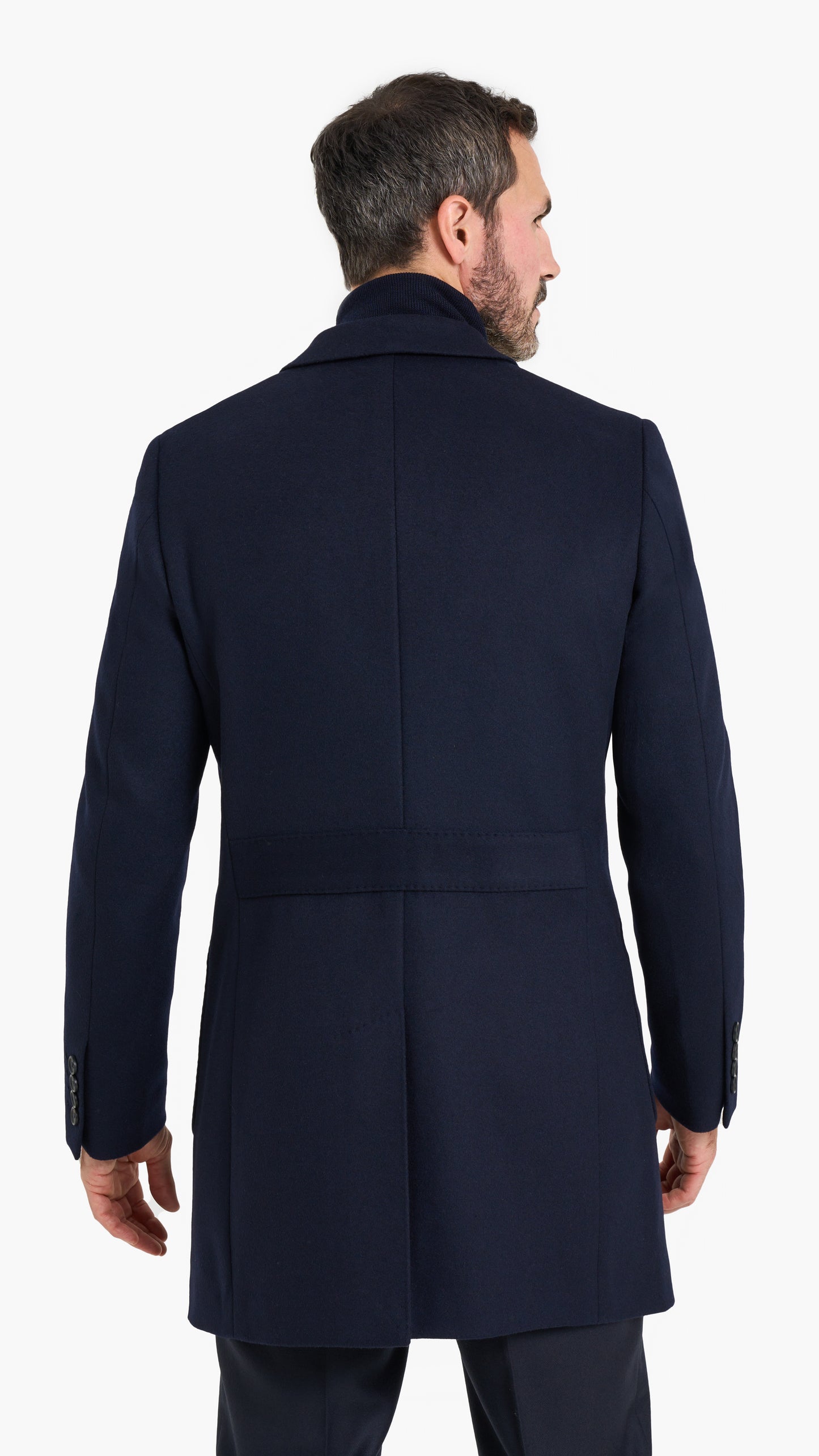 Navy Double Breasted Overcoat