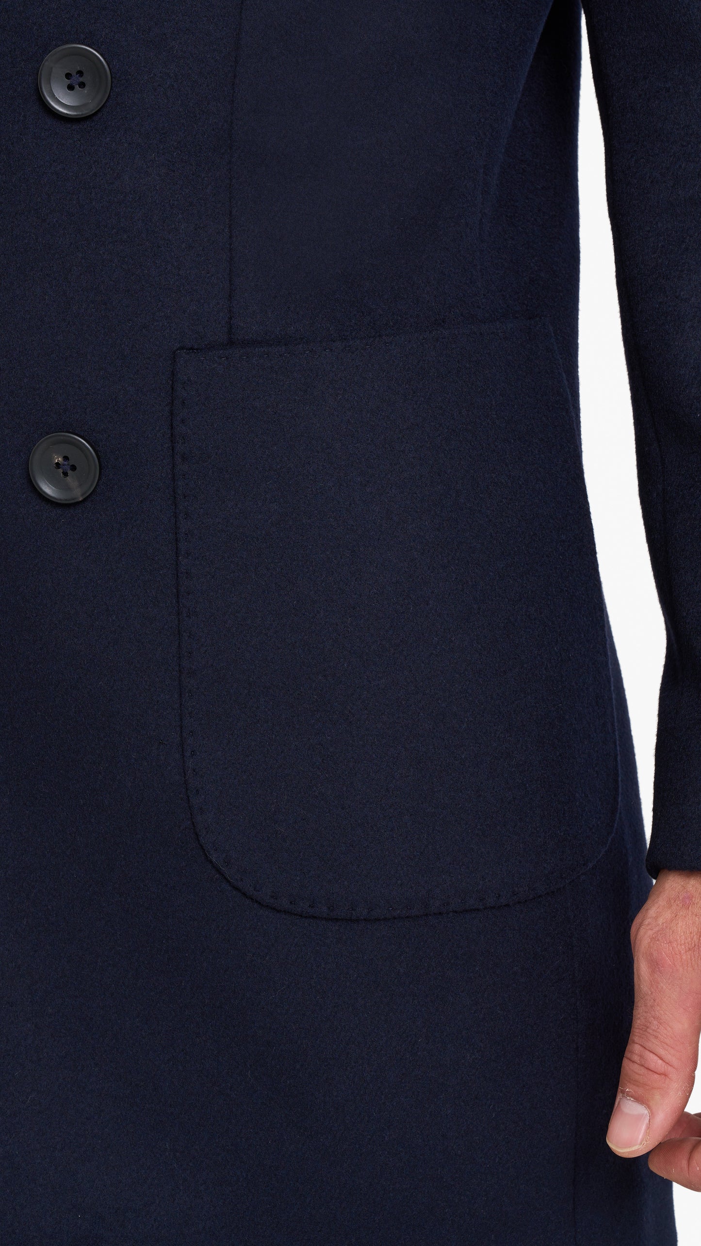 Navy Double Breasted Overcoat