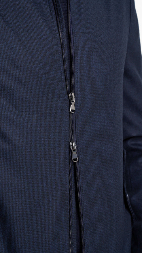 Vitale Barberis Canonico Navy Houndstooth Blouson