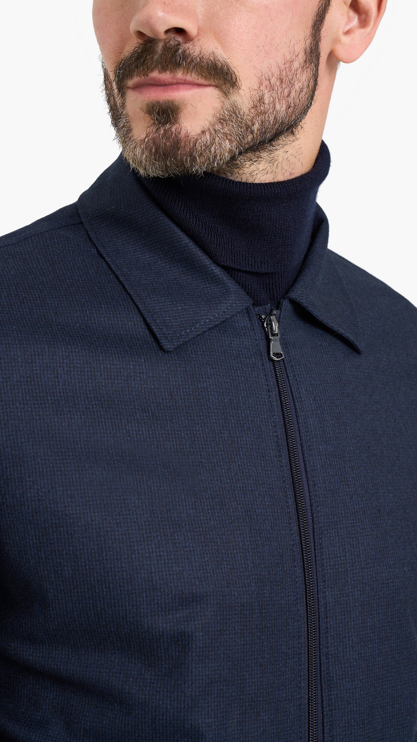 Navy Houndstooth Blouson