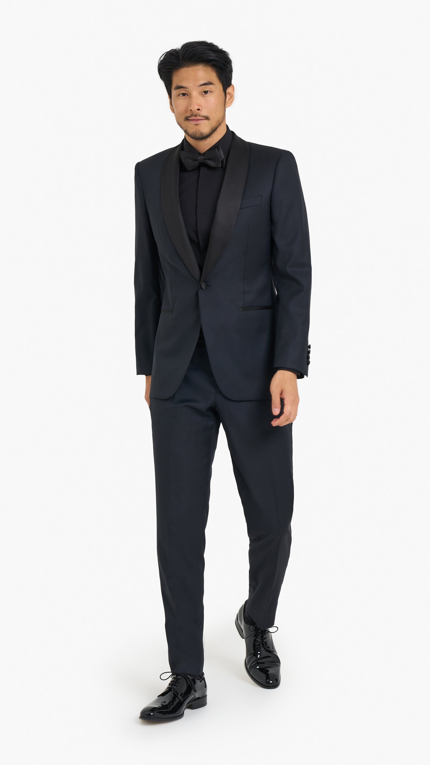 Midnight Blue Semi-Plain Custom Tuxedo Suit