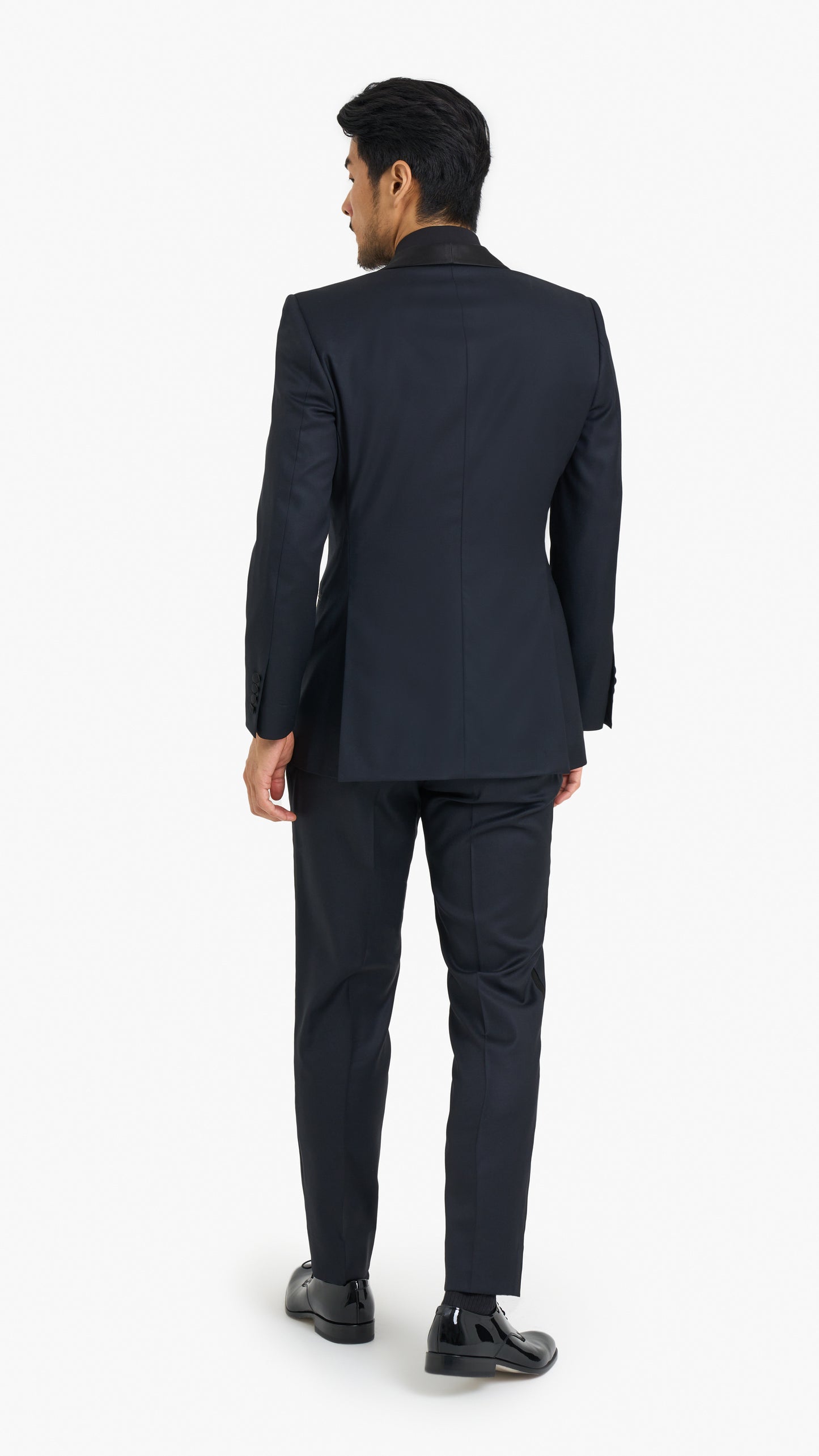 Midnight Blue Semi-Plain Custom Tuxedo Jacket