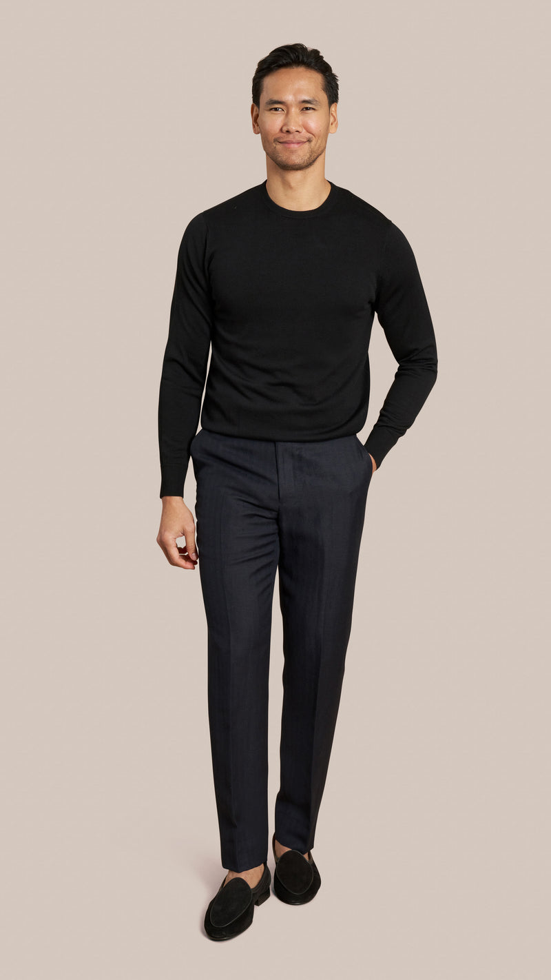Alfred Brown Midnight Herringbone Custom Suit