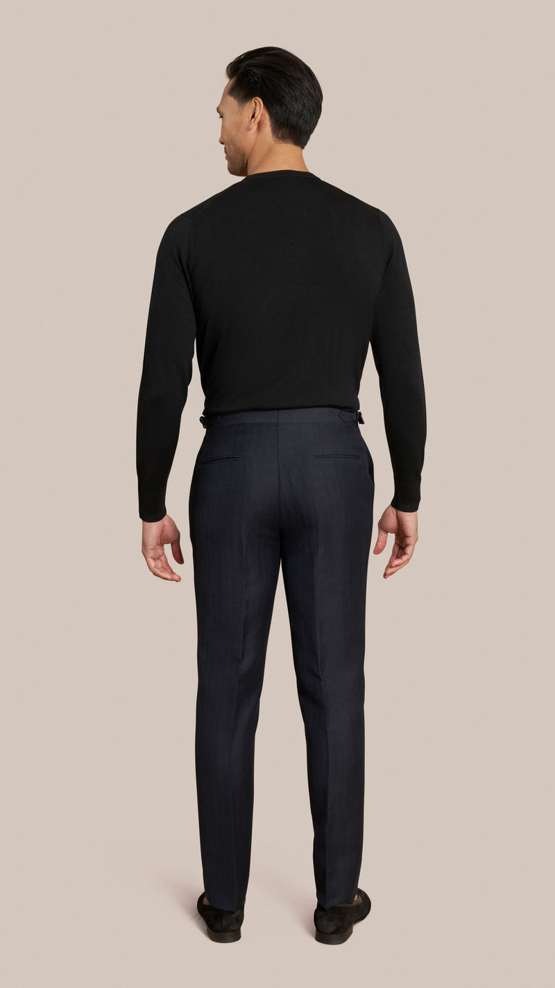 Alfred Brown Midnight Herringbone Custom Suit