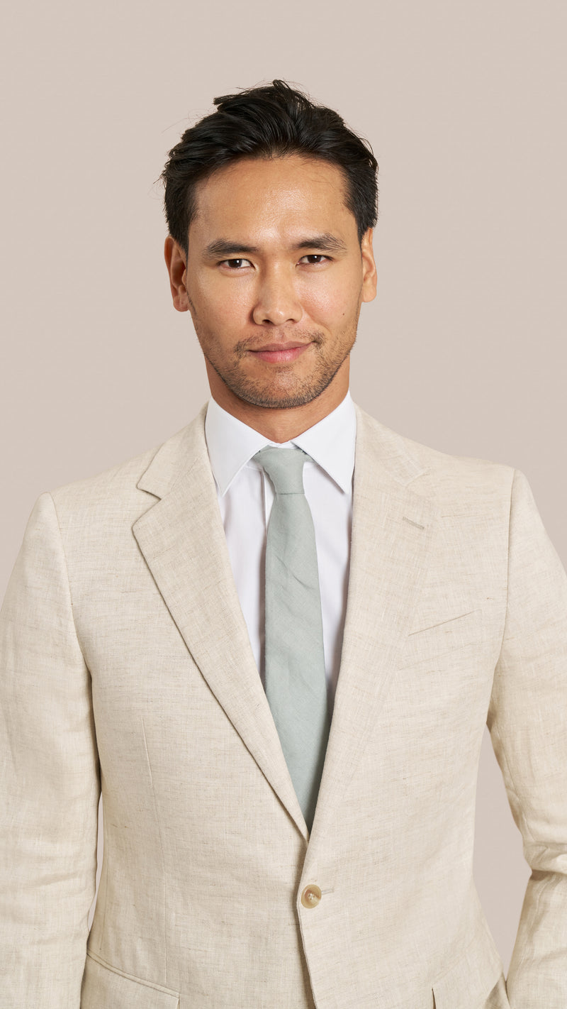 Beige Linen Ready to Wear Suit