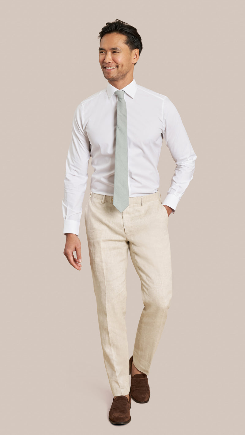 Beige Linen Ready to Wear Suit