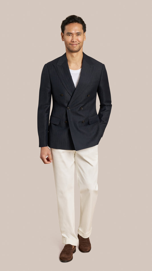 Alfred Brown Midnight Herringbone Custom Jacket