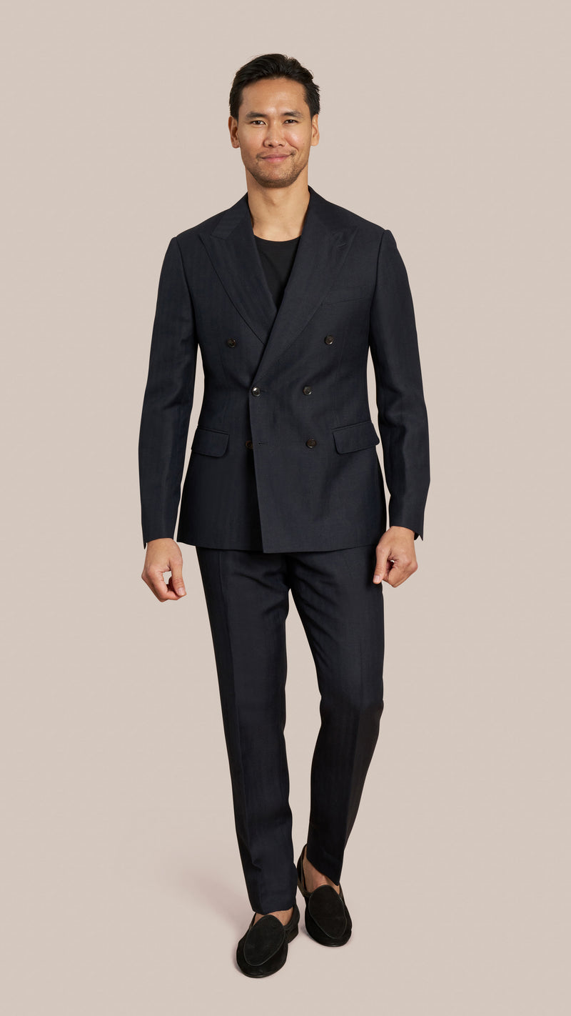 Alfred Brown Midnight Herringbone Custom Suit