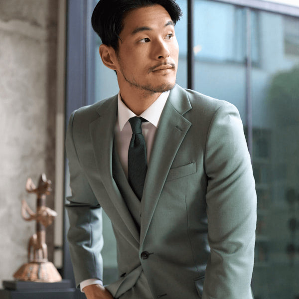 Green 3 Piece Wedding Suit