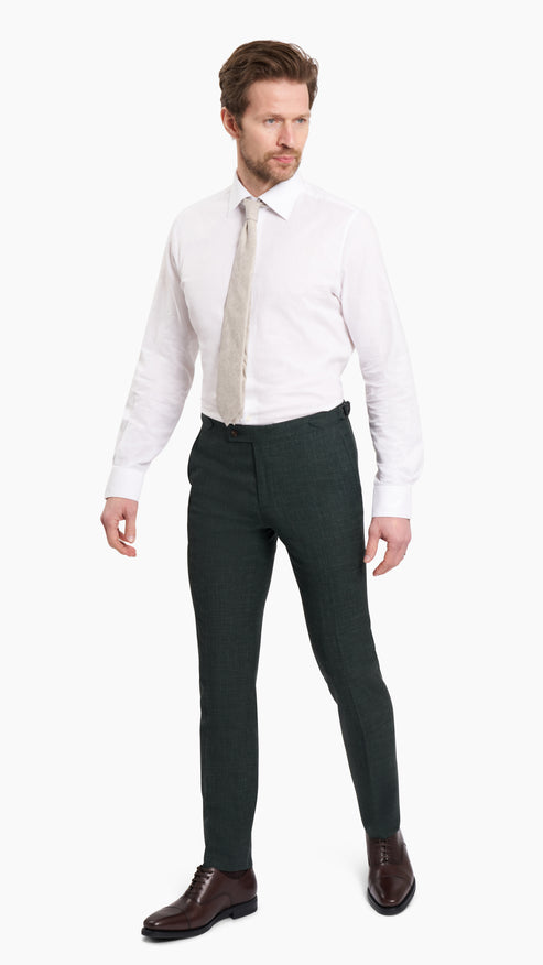 Loro Piana Green Wool Silk Linen Suit