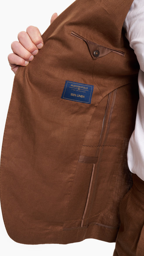Huddersfield Golden Brown Irish Linen Suit - Suit