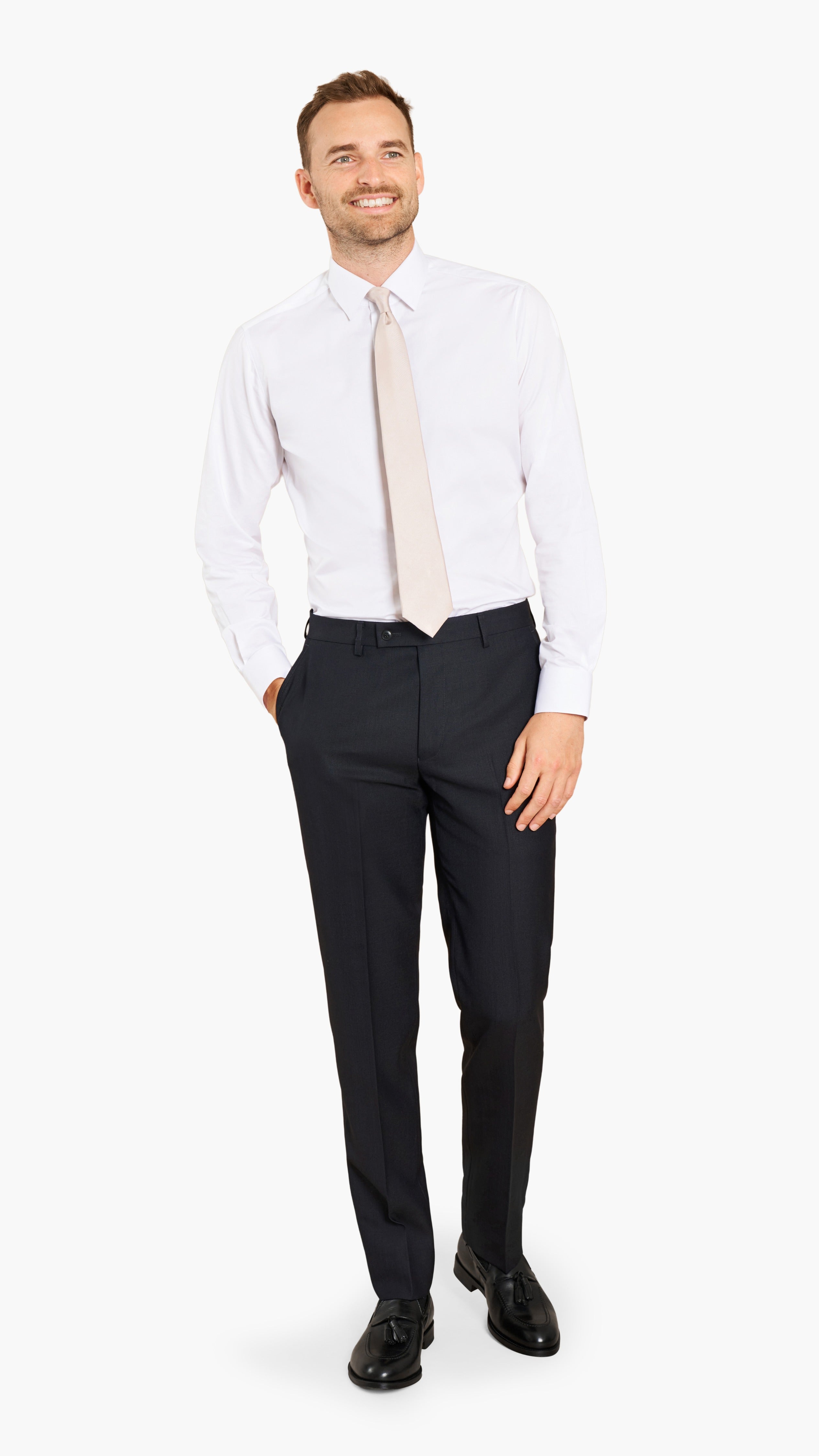 SUITSELECT Alfred Brown スーツ（秋冬）【セット売り有り】 Alfred Brown Navy High Twist Wool Ready to Wear Suit - Edit Suits Co.