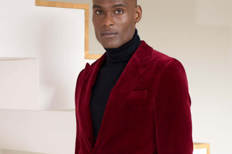 Mens Suits Custom Made Sport Coats Made-in-Canada Blue Herringbone