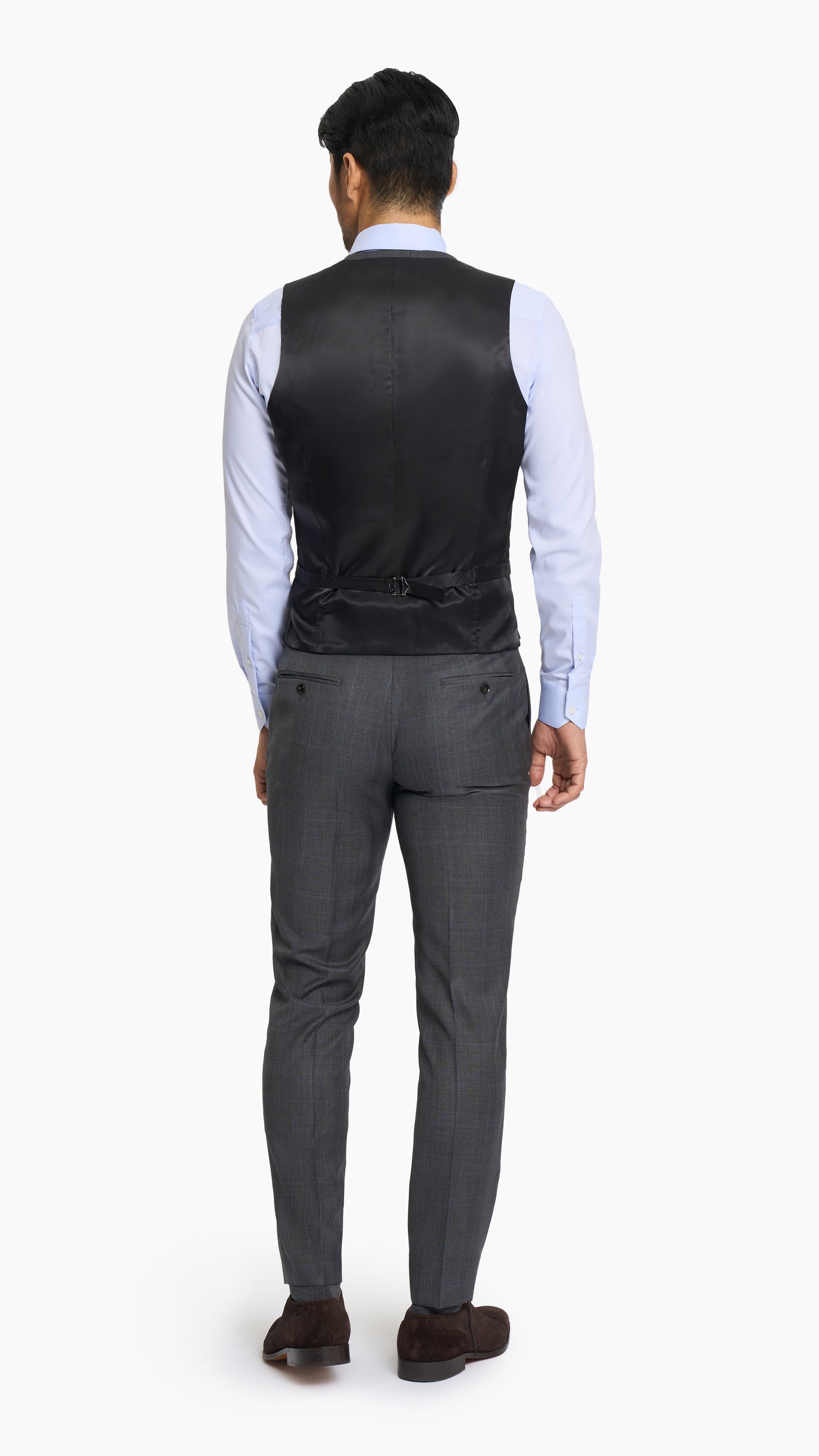 Reda Mid Grey Prince of Wales Custom Waistcoat