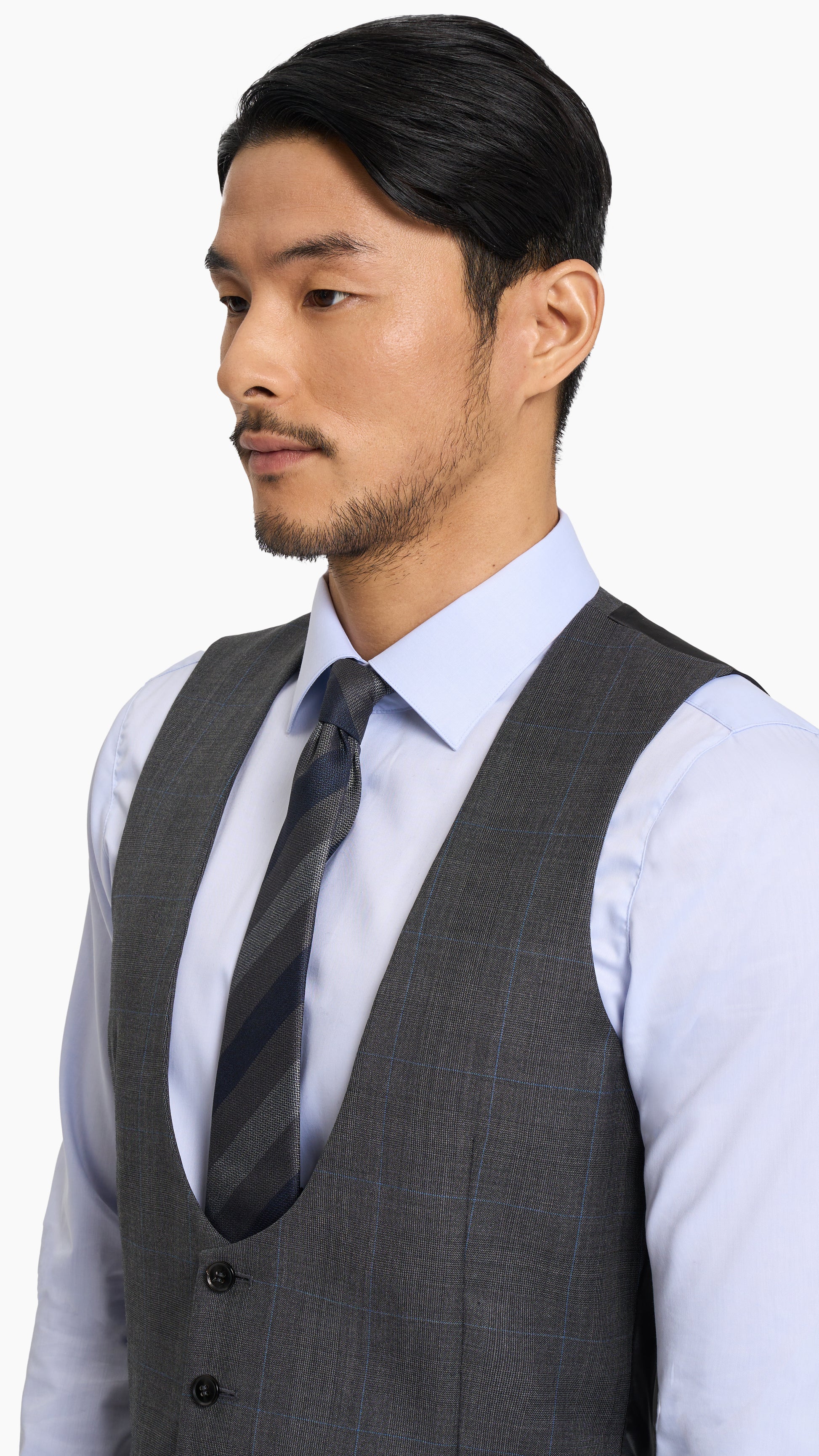 Reda Mid Grey Prince of Wales Custom Waistcoat