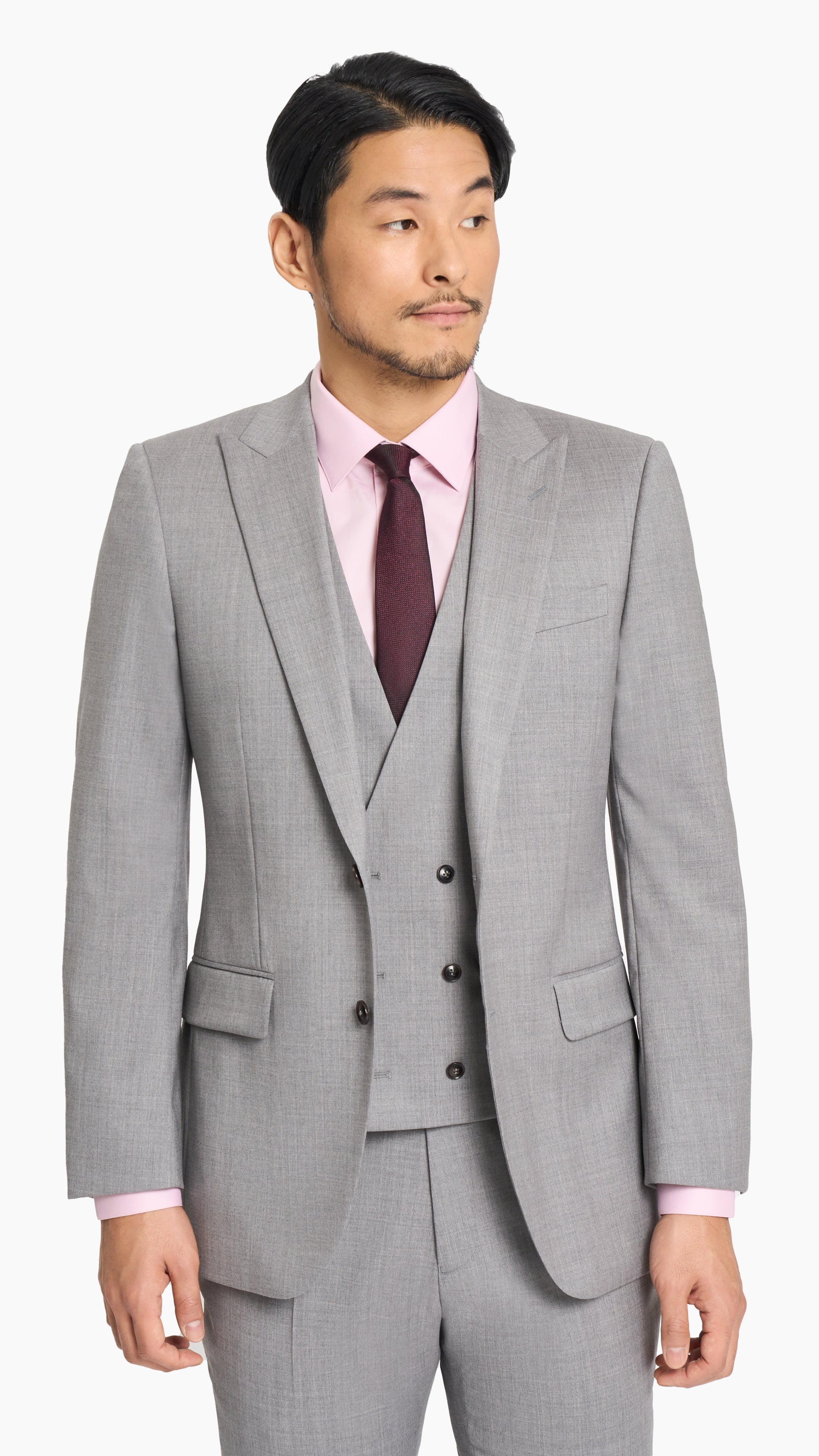 Reda Steel Grey Twill Custom Waistcoat