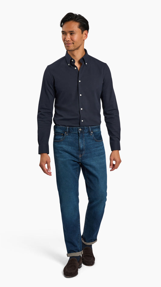 Navy Pique Custom Shirt