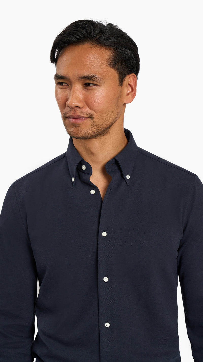 Navy Pique Custom Shirt - Shirt