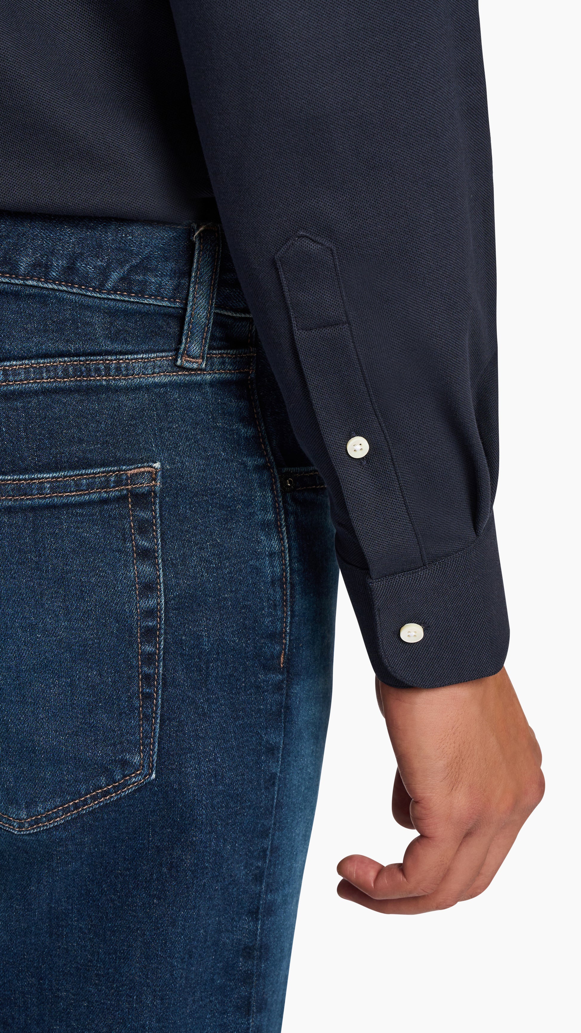 Navy Pique Custom Shirt - Shirt