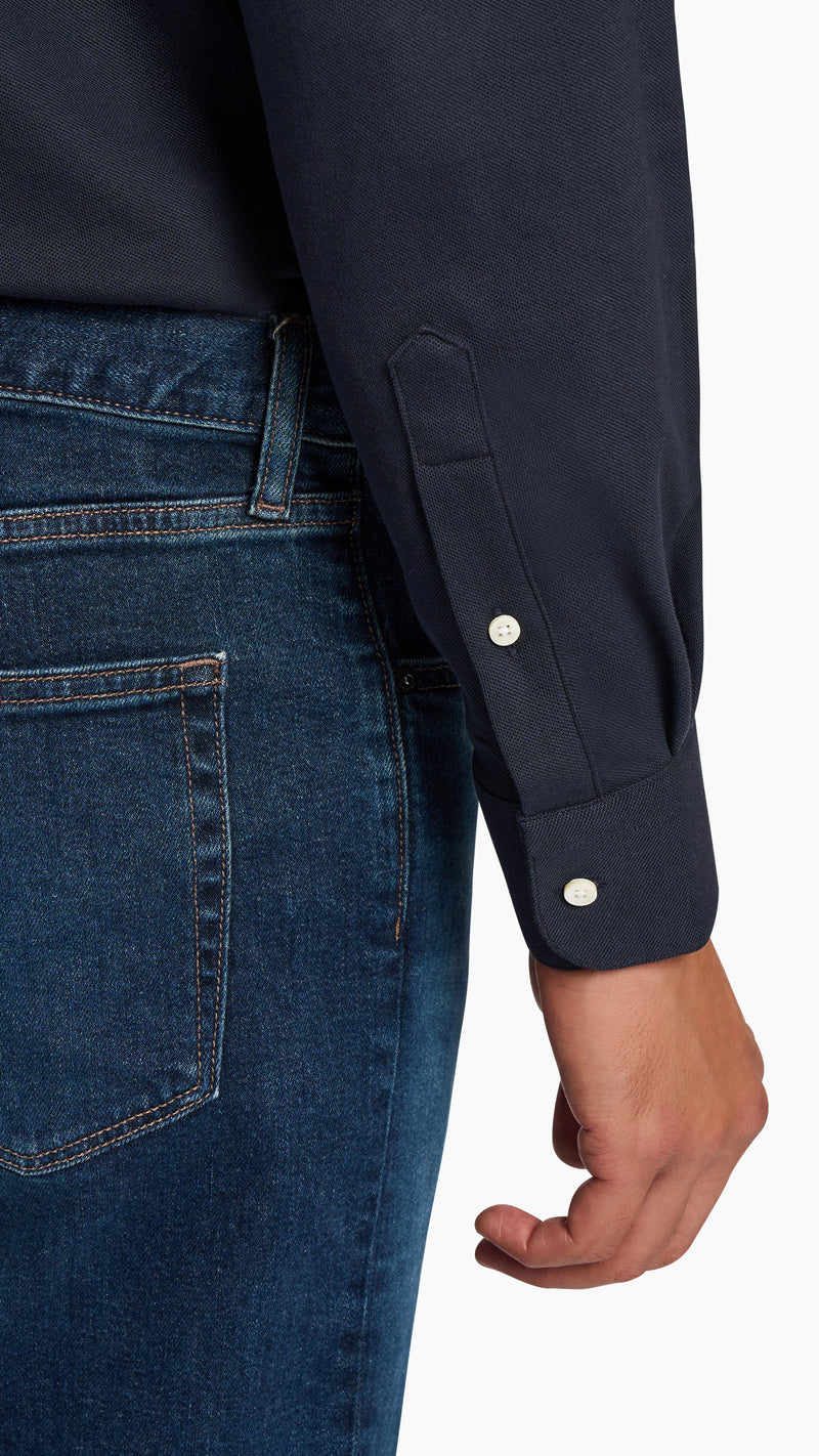 Navy Pique Custom Shirt - Shirt