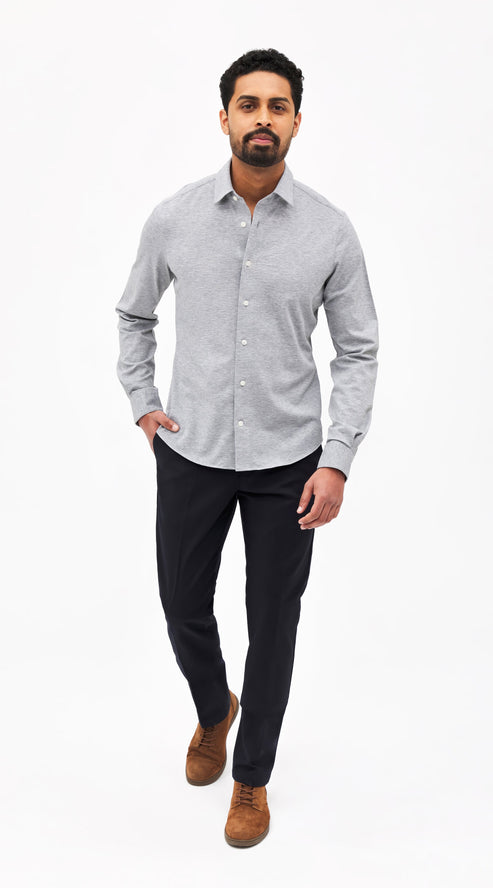 Light Grey Pique Custom Shirt - Shirt
