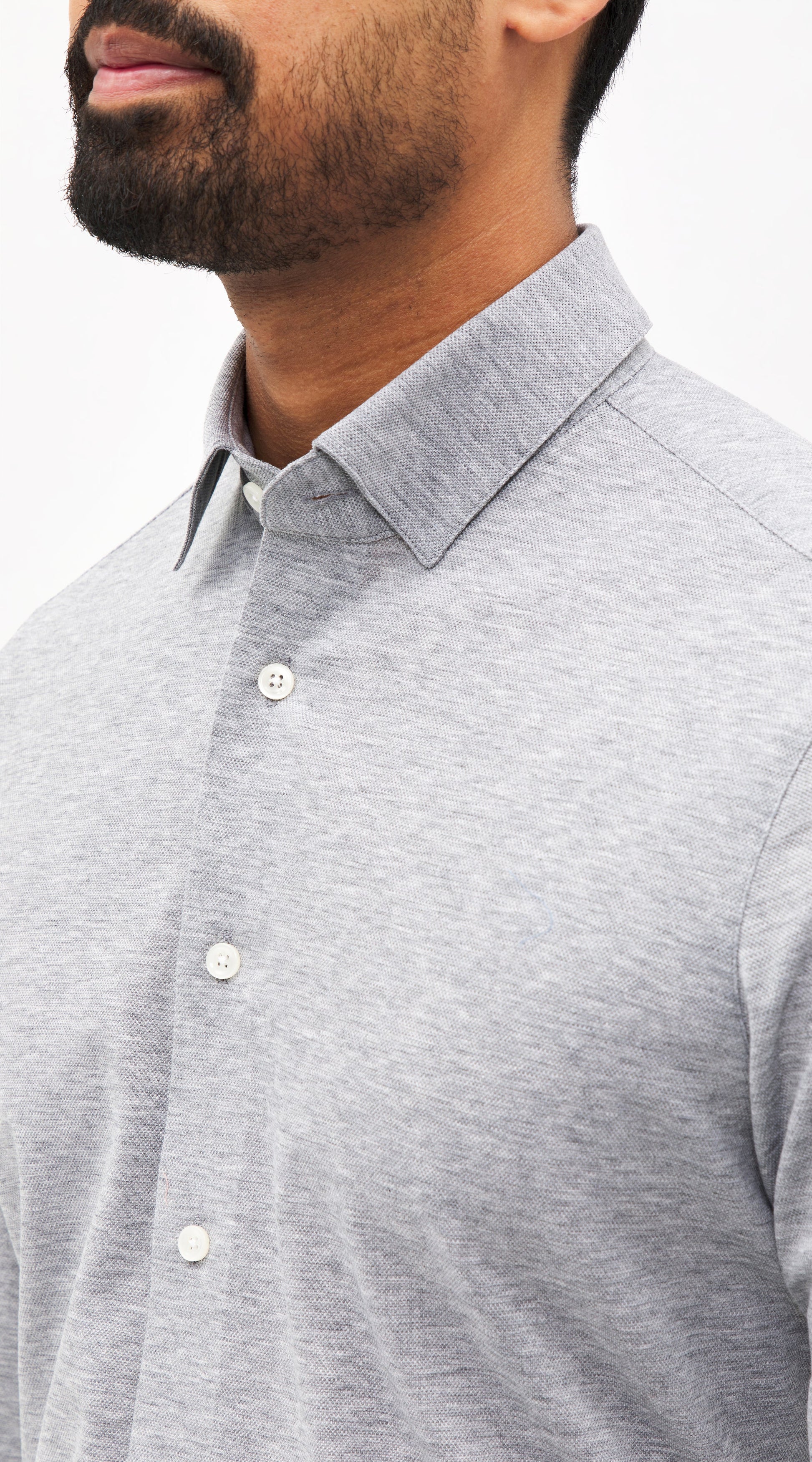 Light Grey Pique Custom Shirt - Shirt