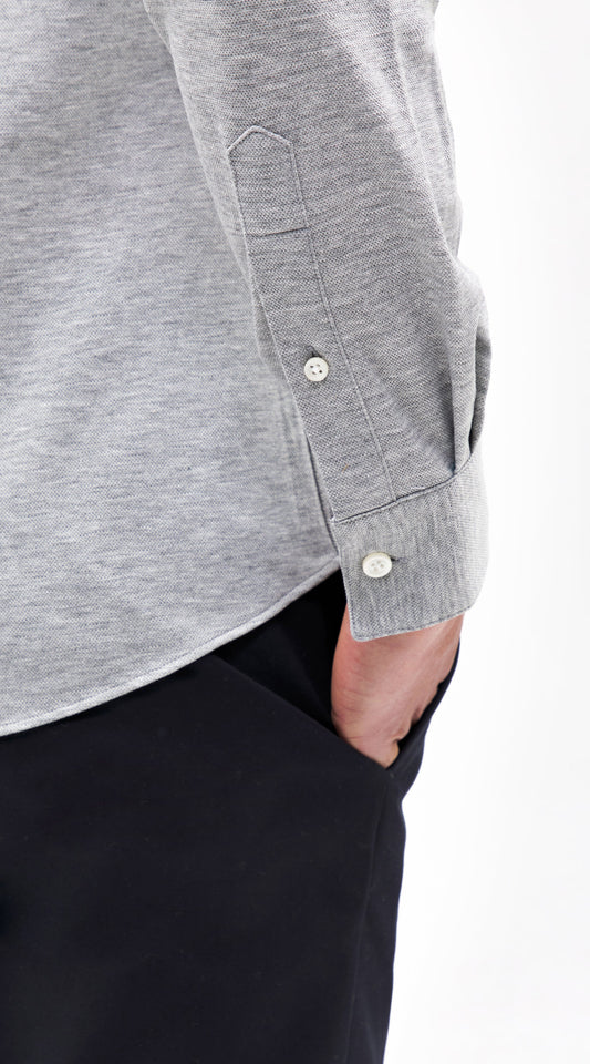 Light Grey Pique Custom Shirt - Shirt