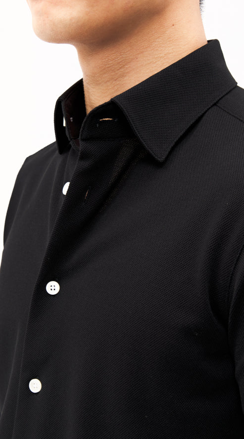 Black Pique Custom Shirt - Shirt