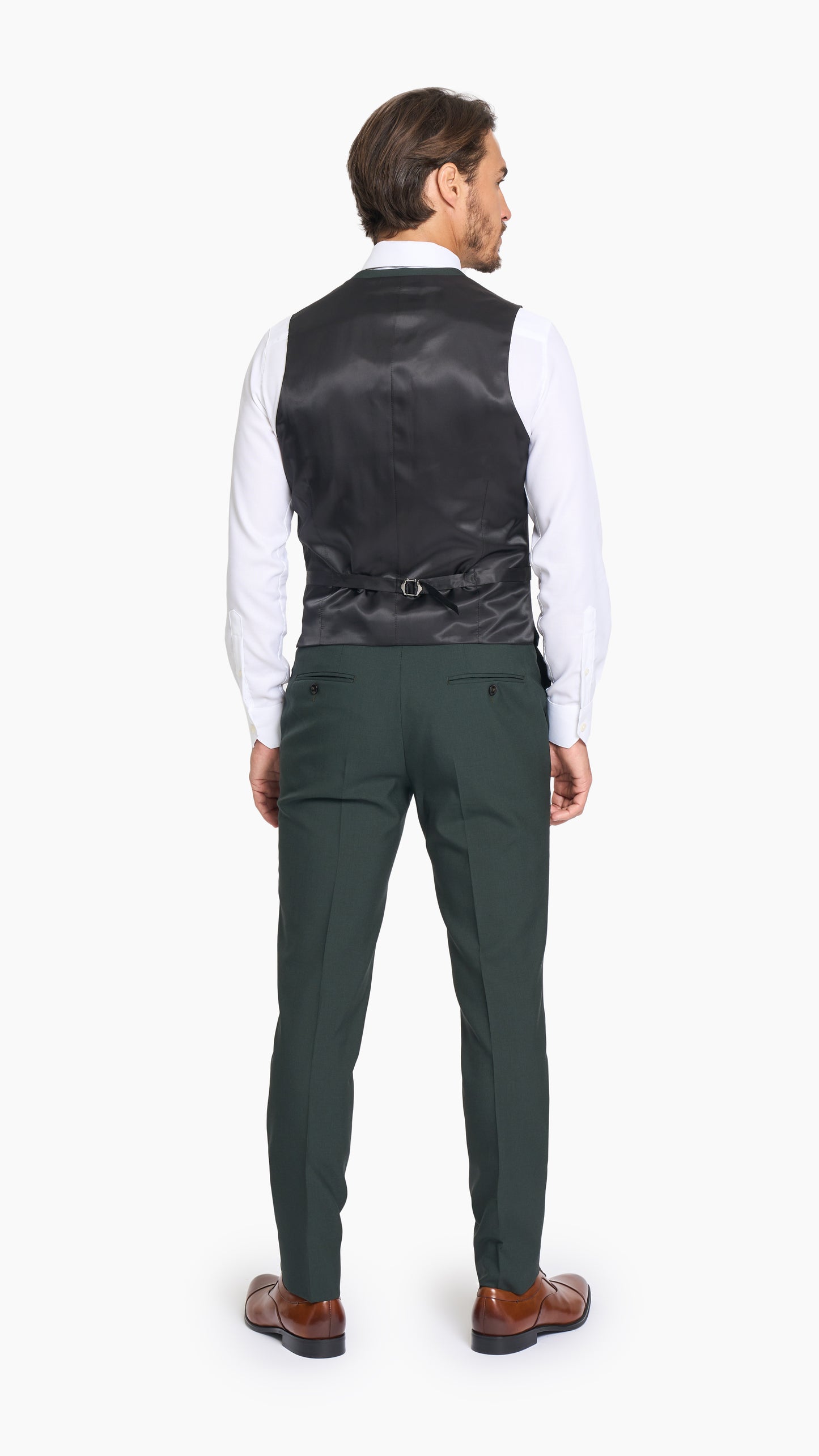 Scabal Dark Green Plain Weave Custom Waistcoat