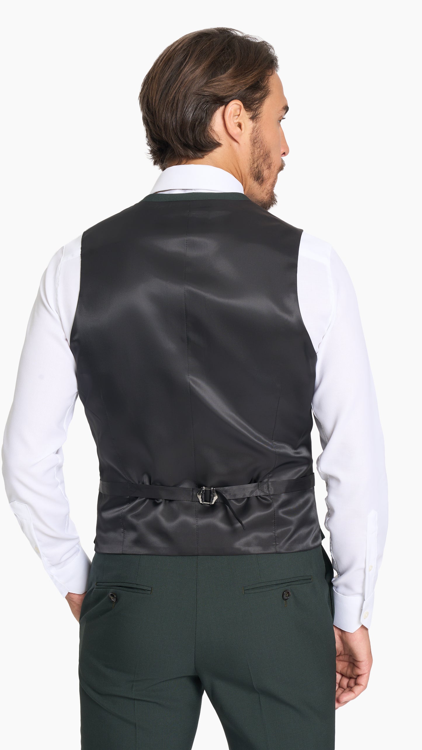 Scabal Dark Green Plain Weave Custom Waistcoat