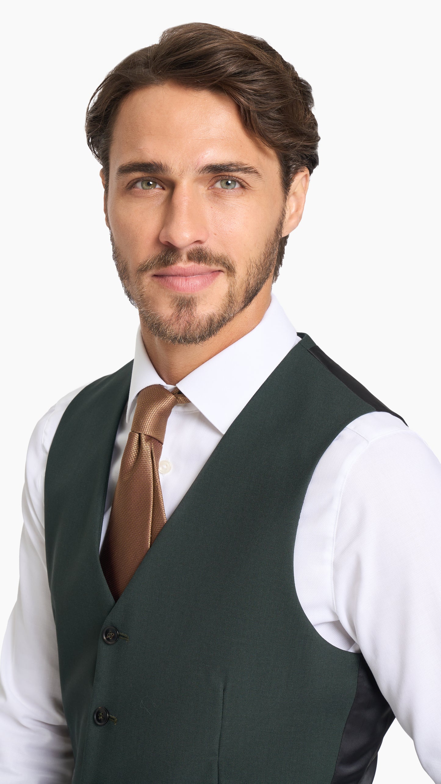 Scabal Dark Green Plain Weave Custom Waistcoat