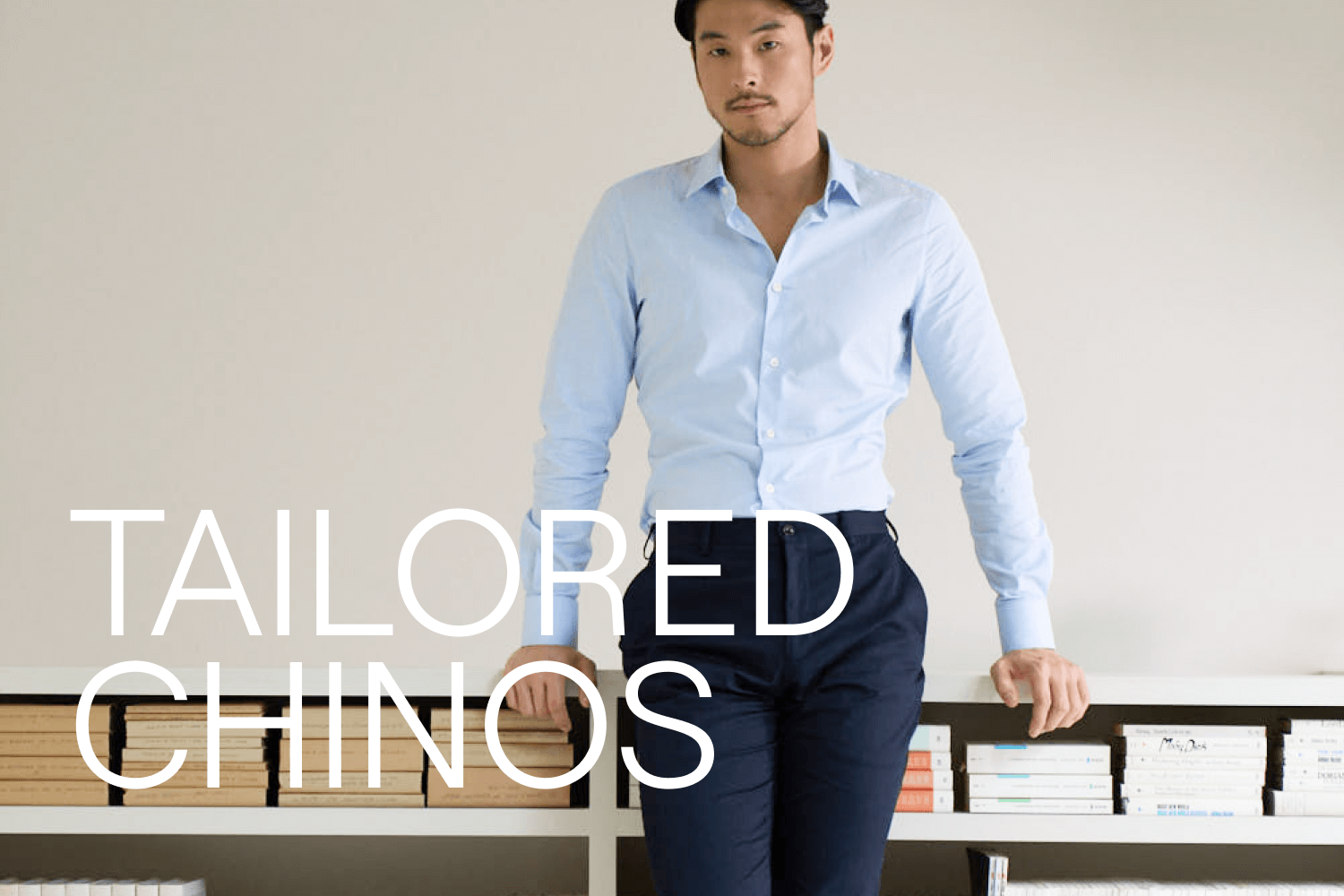 Smart casual 2025 blue chinos