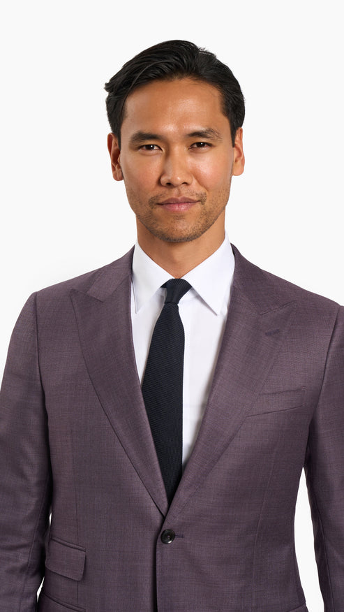 Scabal Burgundy Wool Suit