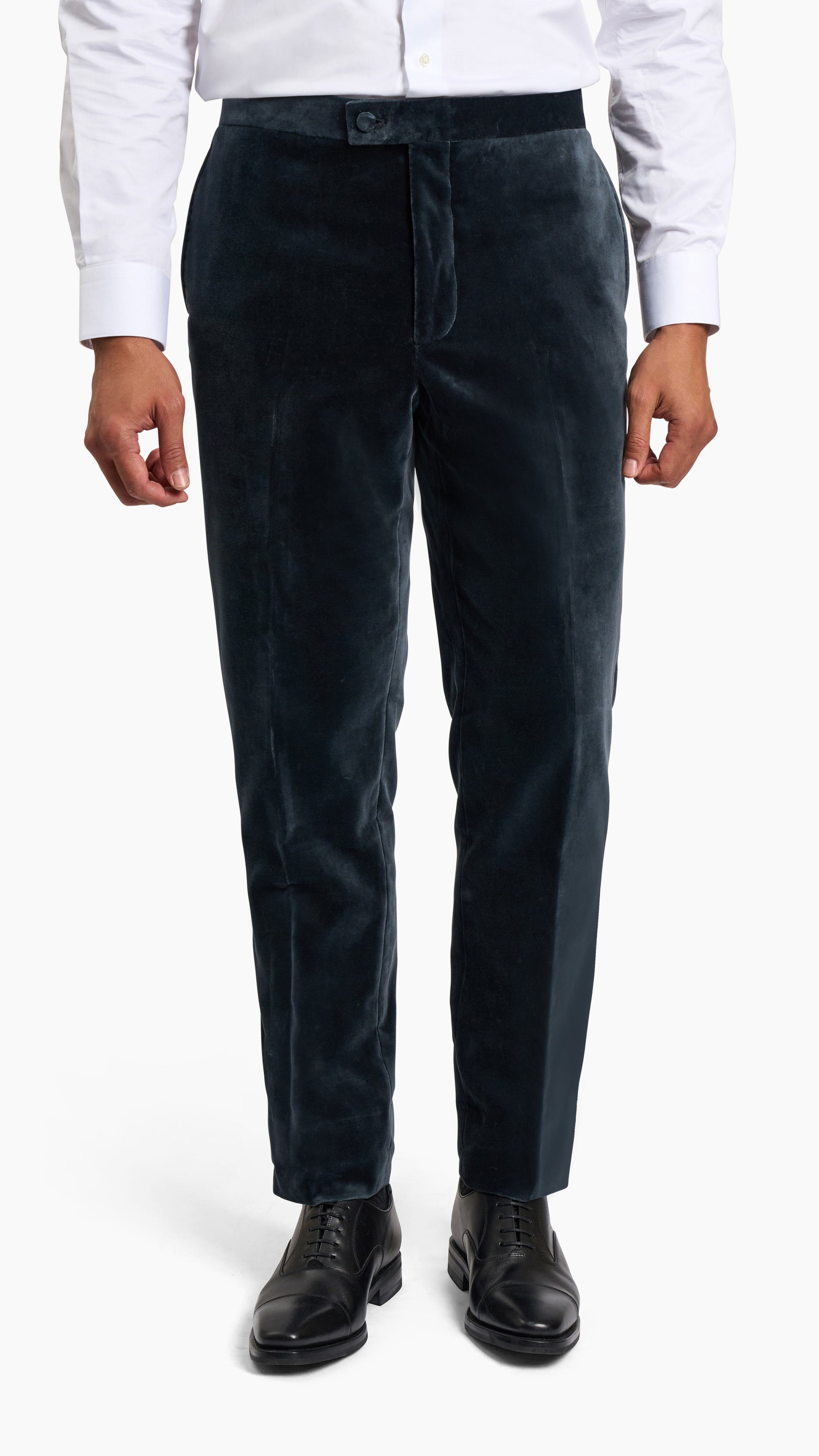 Holland & Sherry Grey Velvet Tuxedo Suit