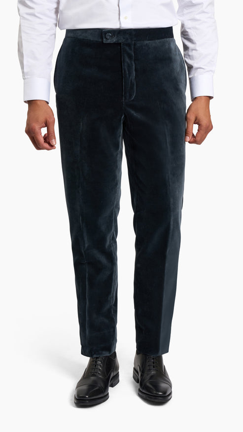 Holland & Sherry Grey Velvet Tuxedo Suit