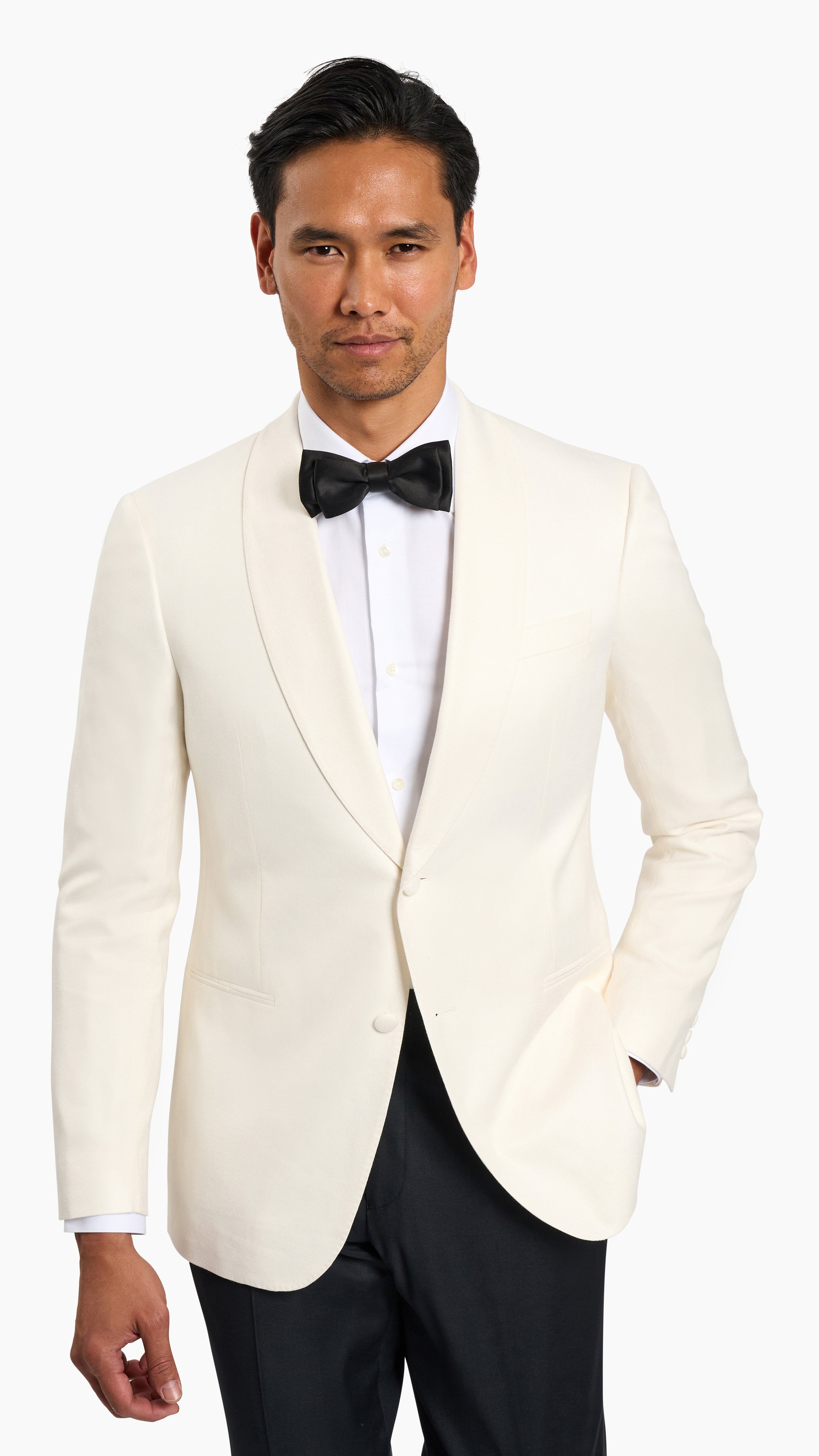 Huddersfield Bamboo White Tuxedo Jacket