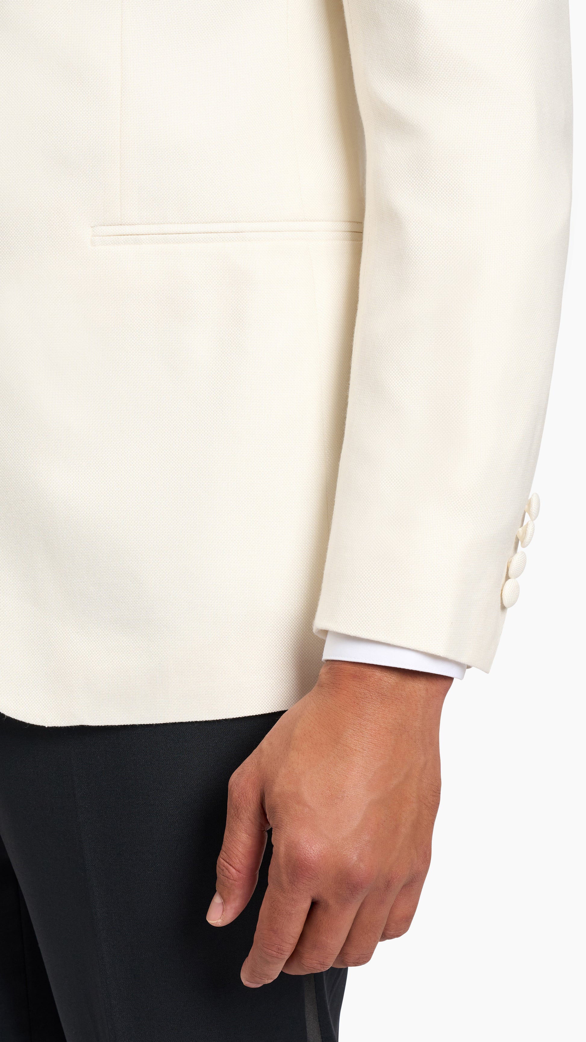 Huddersfield Bamboo White Tuxedo Jacket