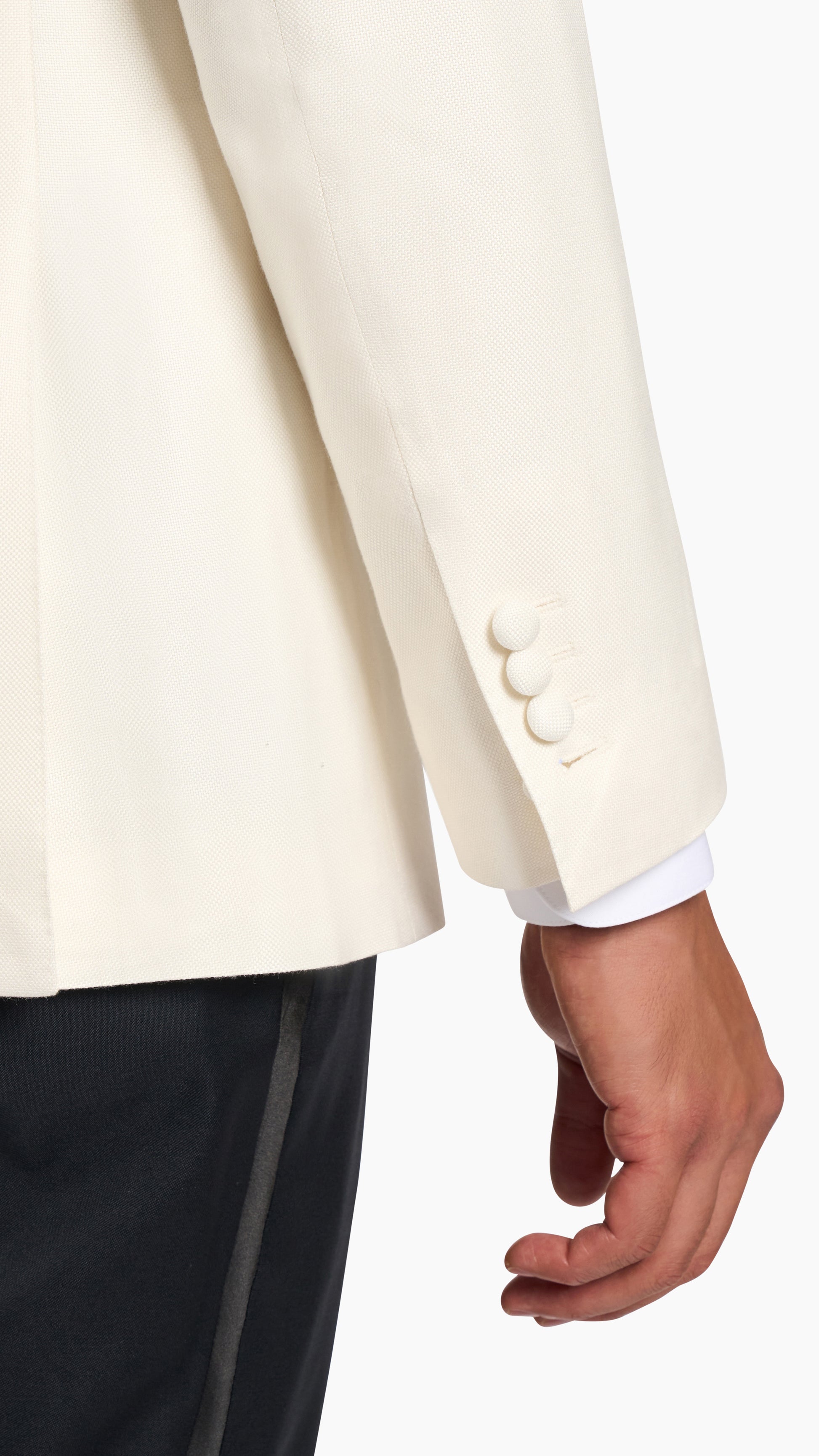 Huddersfield Bamboo White Tuxedo Jacket
