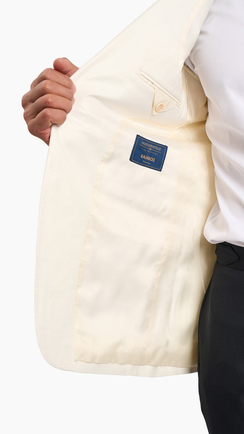 Huddersfield Bamboo White Tuxedo Jacket