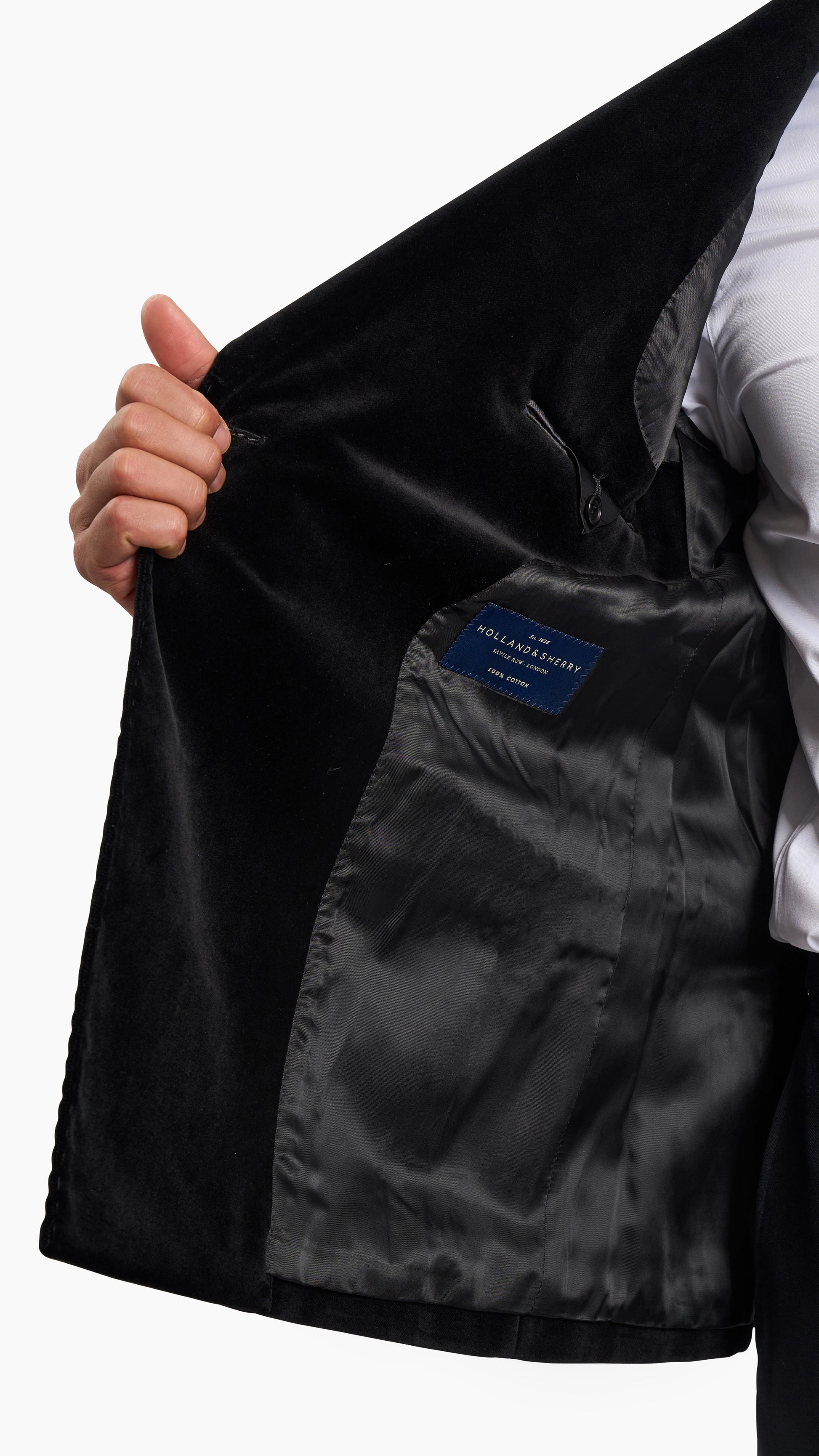 Holland & Sherry Black Tuxedo Suit