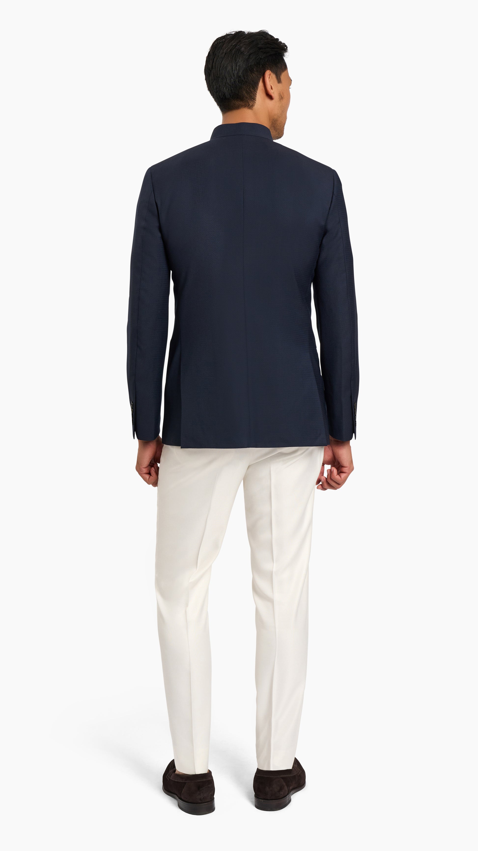 Midnight Blue Nehru Collar Jacket