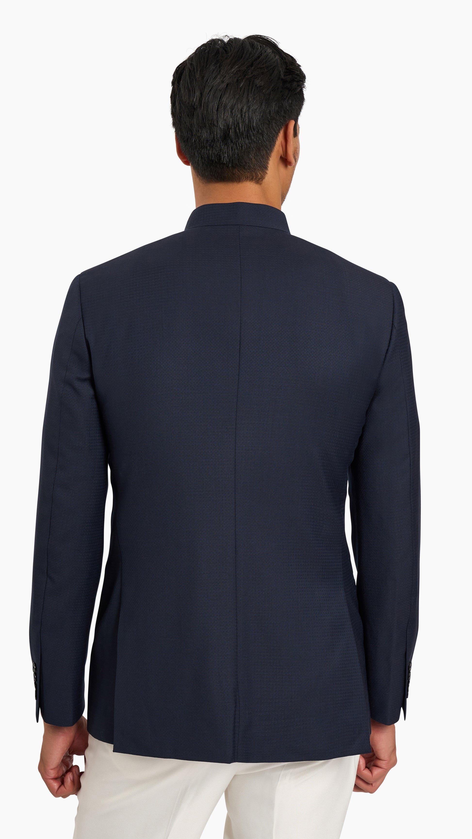 Midnight Blue Nehru Collar Jacket