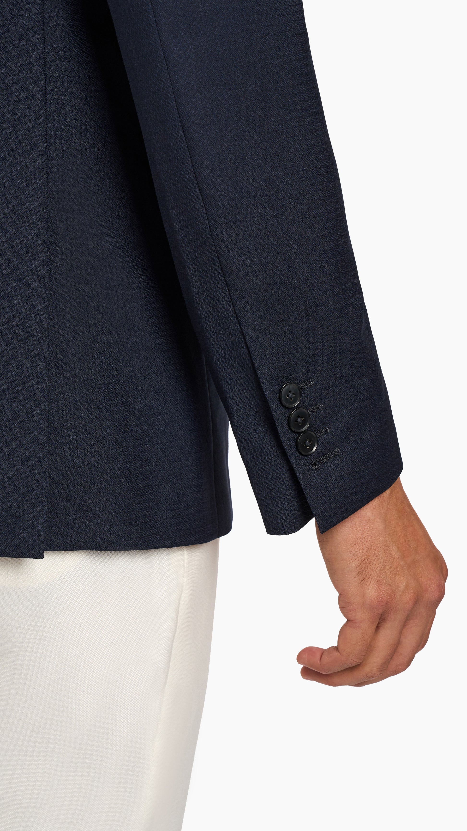 Midnight Blue Nehru Collar Jacket