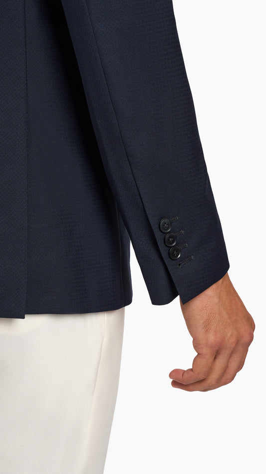 Midnight Blue Nehru Collar Jacket