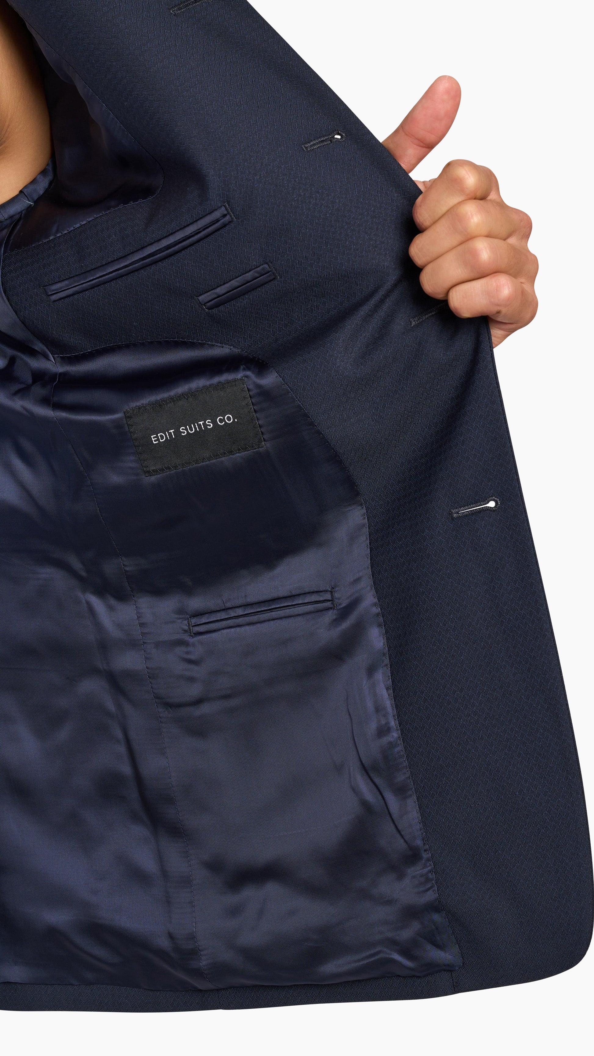 Midnight Blue Nehru Collar Jacket