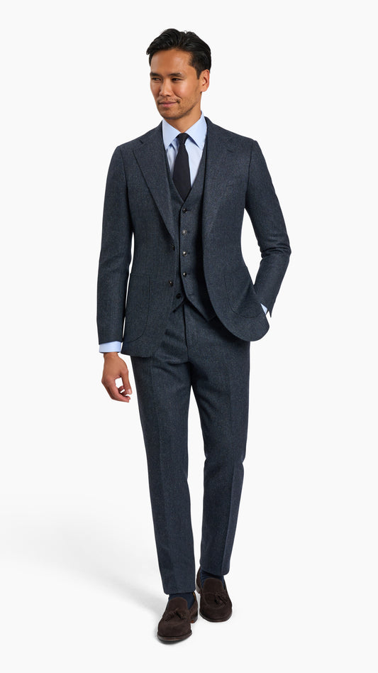 Abraham Moon Navy Tweed Suit