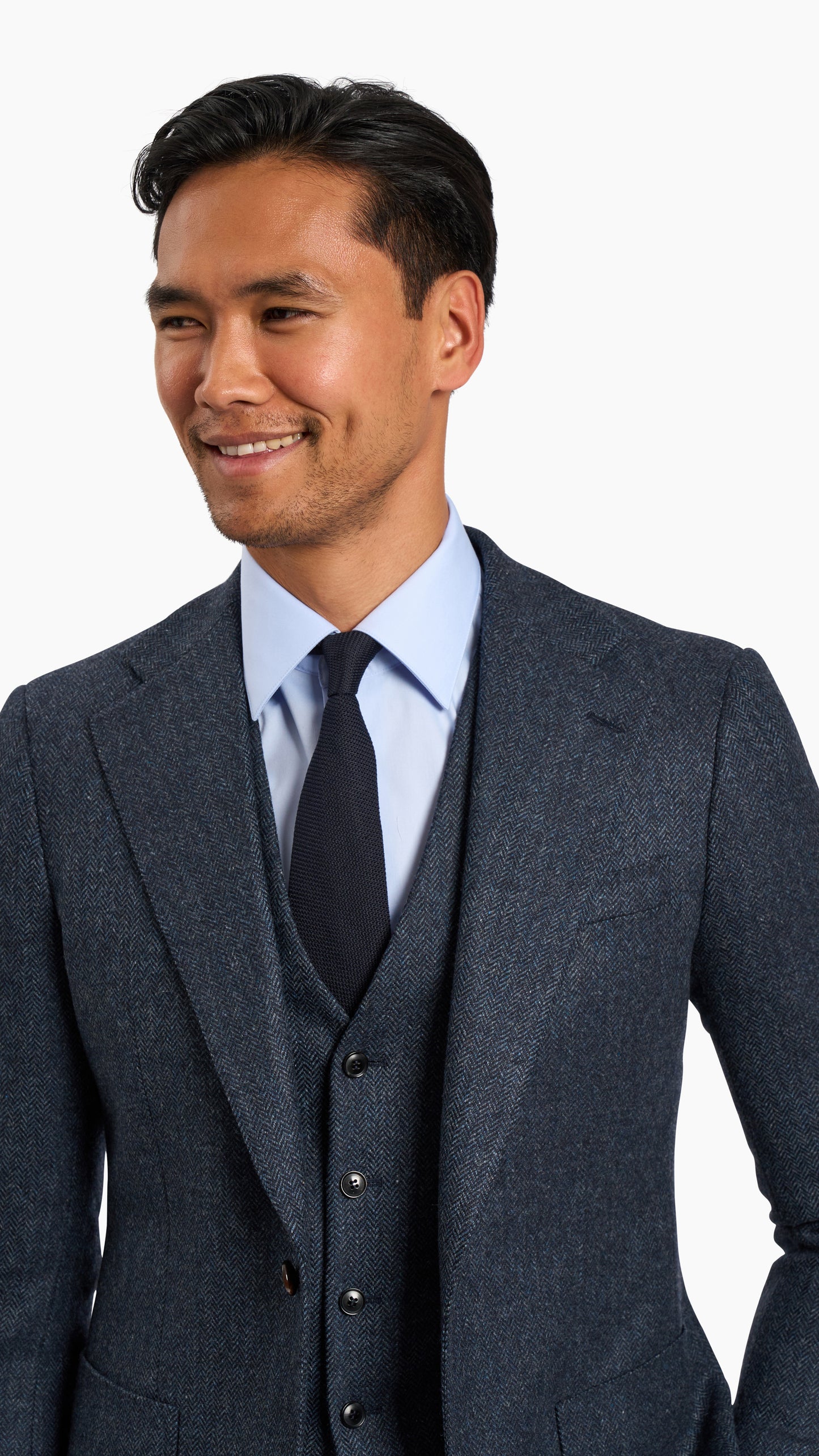 Abraham Moon Navy Tweed Suit