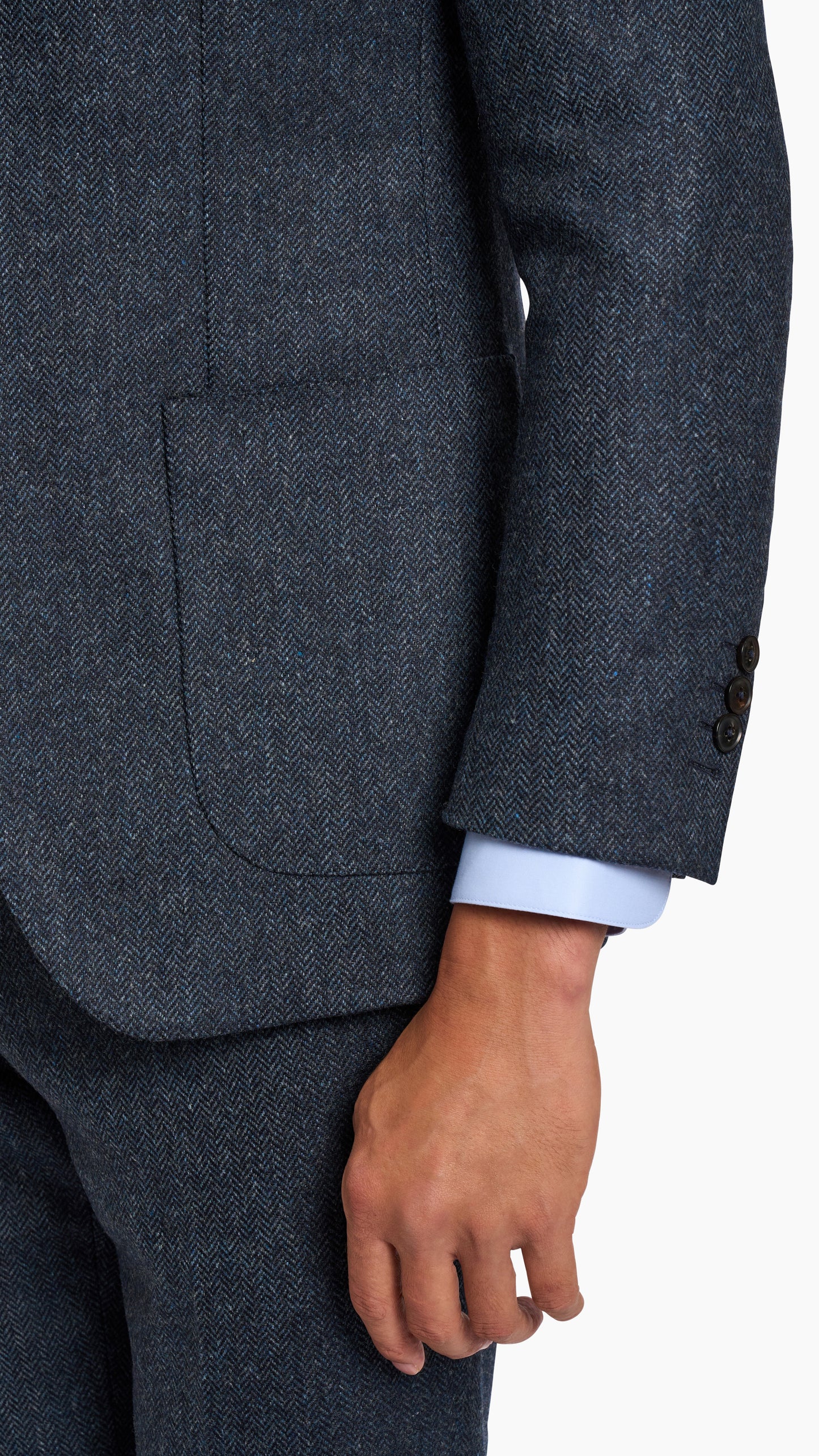 Abraham Moon Navy Tweed Suit