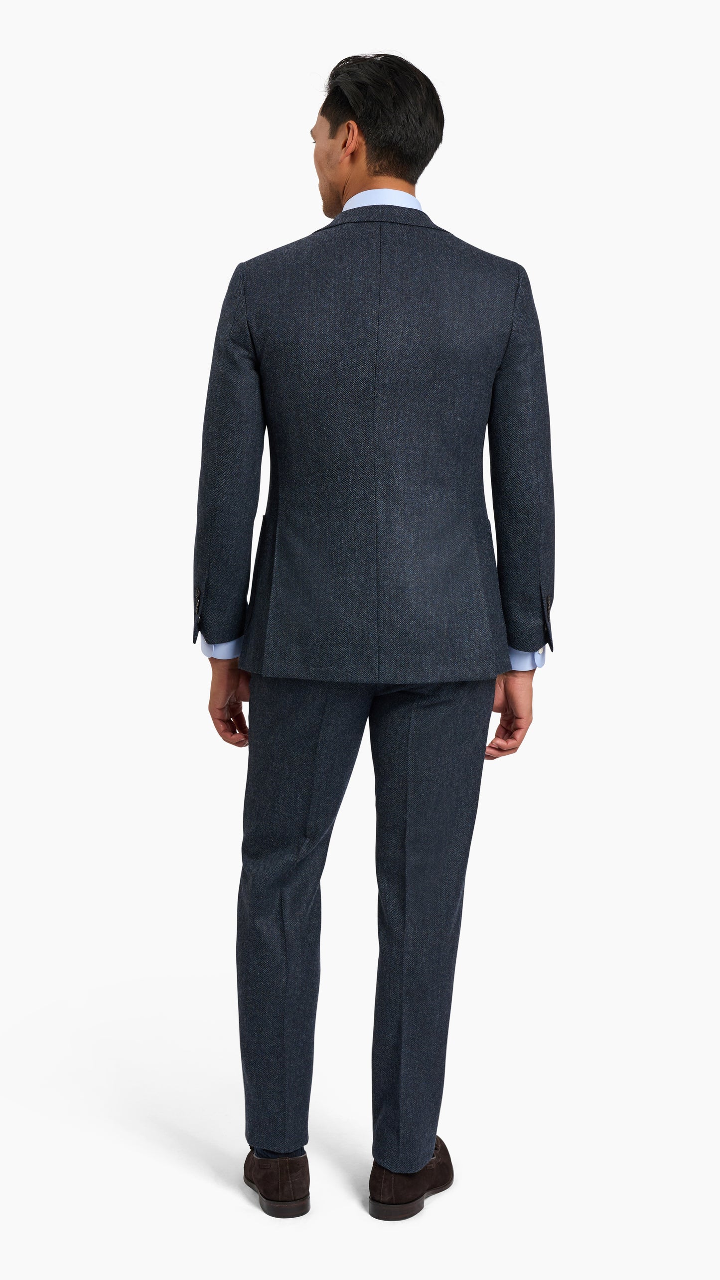 Abraham Moon Navy Tweed Suit